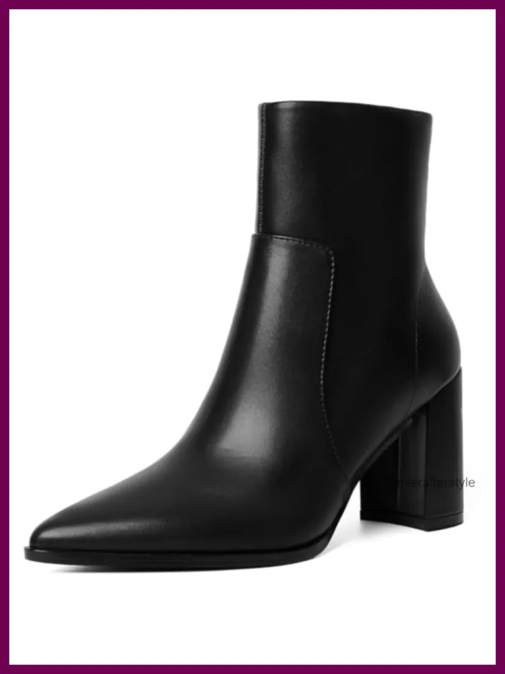 Pointed Toe Ankle Booties Chunky Block Heel Leather Suede Slip On Chelsea Boots
